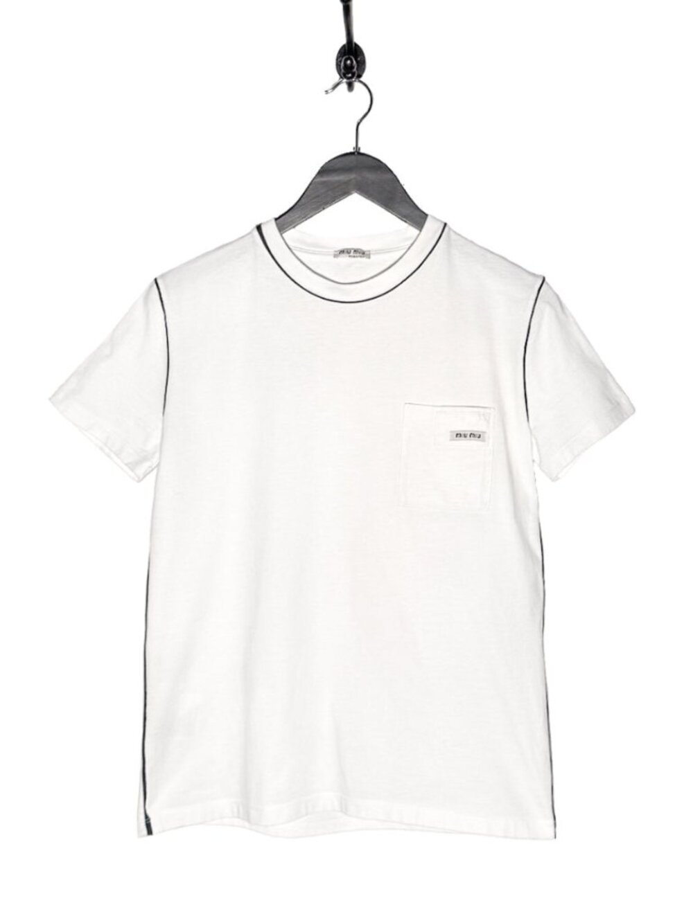Miu Miu 2018 White T-shirt with Logo Detail